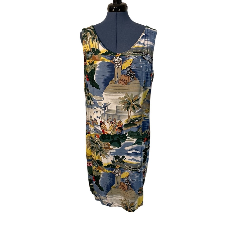 VTG Reyn Spooner Womens Sleeveless TPA Honolulu Clipper Trans Pacific Dress XL
